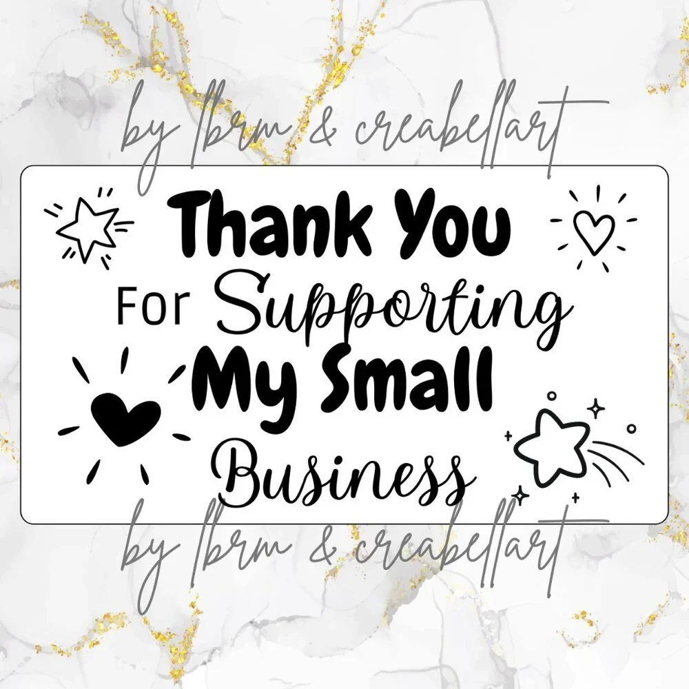 100 thermal Thank you Stickers 2.25